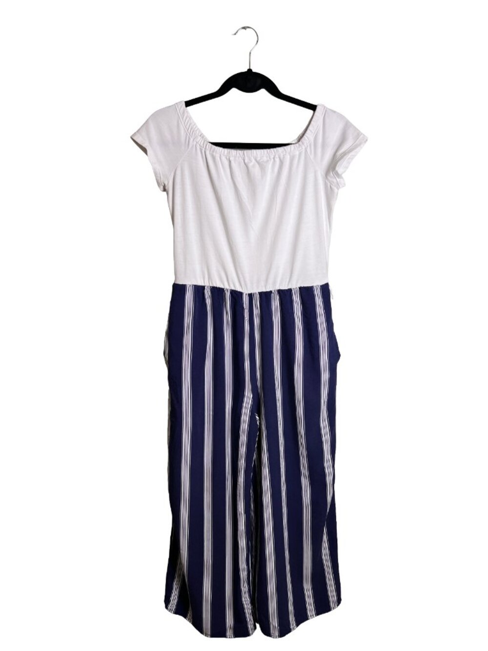 Maison Jules Striped Culotte Jumpsuit Nautical Boho Small
